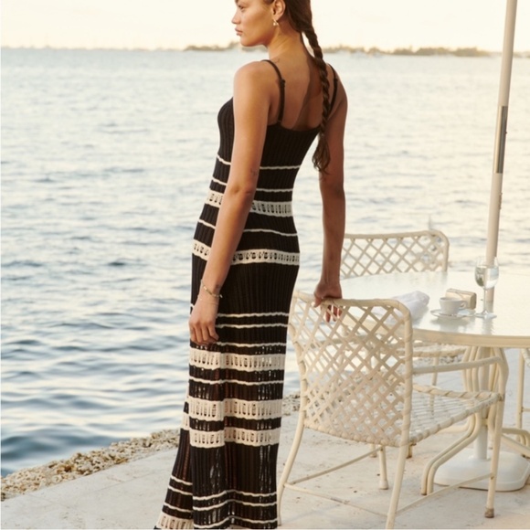 Abercrombie black and cream crochet maxi dress - Picture 3 of 5